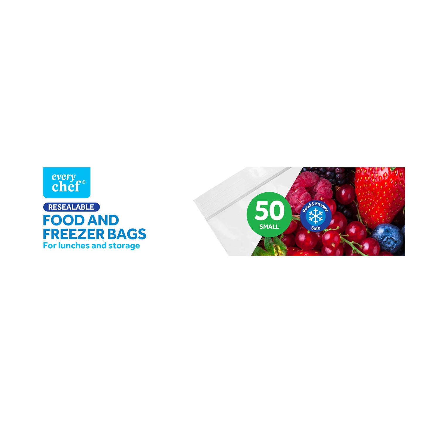 Resealable Click Seal Food & Freezer Bags 50pk
