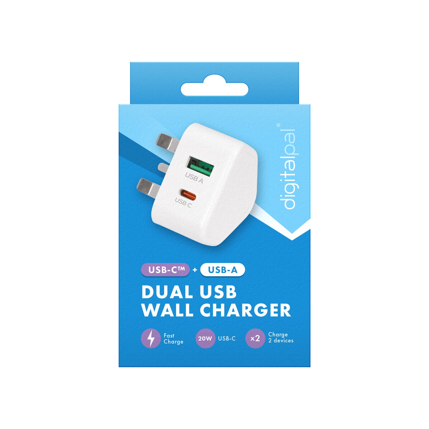 White Plug Adapter USB-A+USB-C