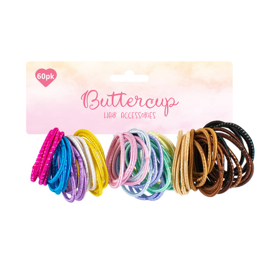 Assorted Colour Hair Bands 60pk