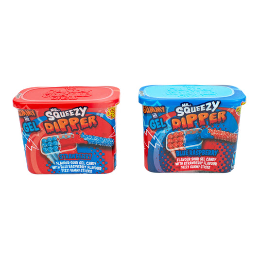 Mr Squeezy Dipper Fruit Flavour Sour Gels with Fizzy Gummy Stick (OC)