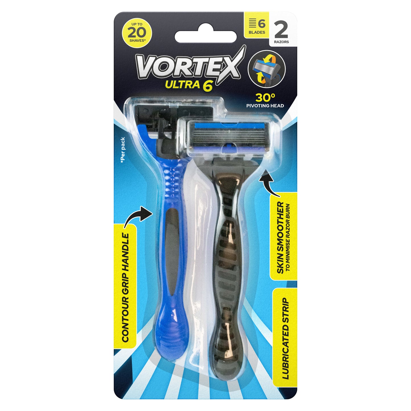 Mens 6 Blade Razor 2 Pack
