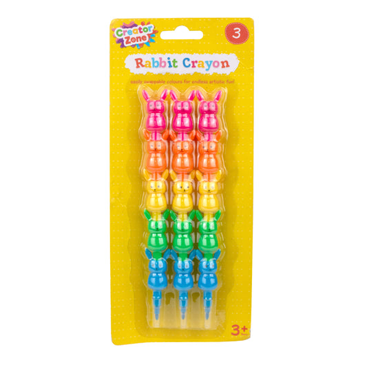 Rabbit crayon 3pk
