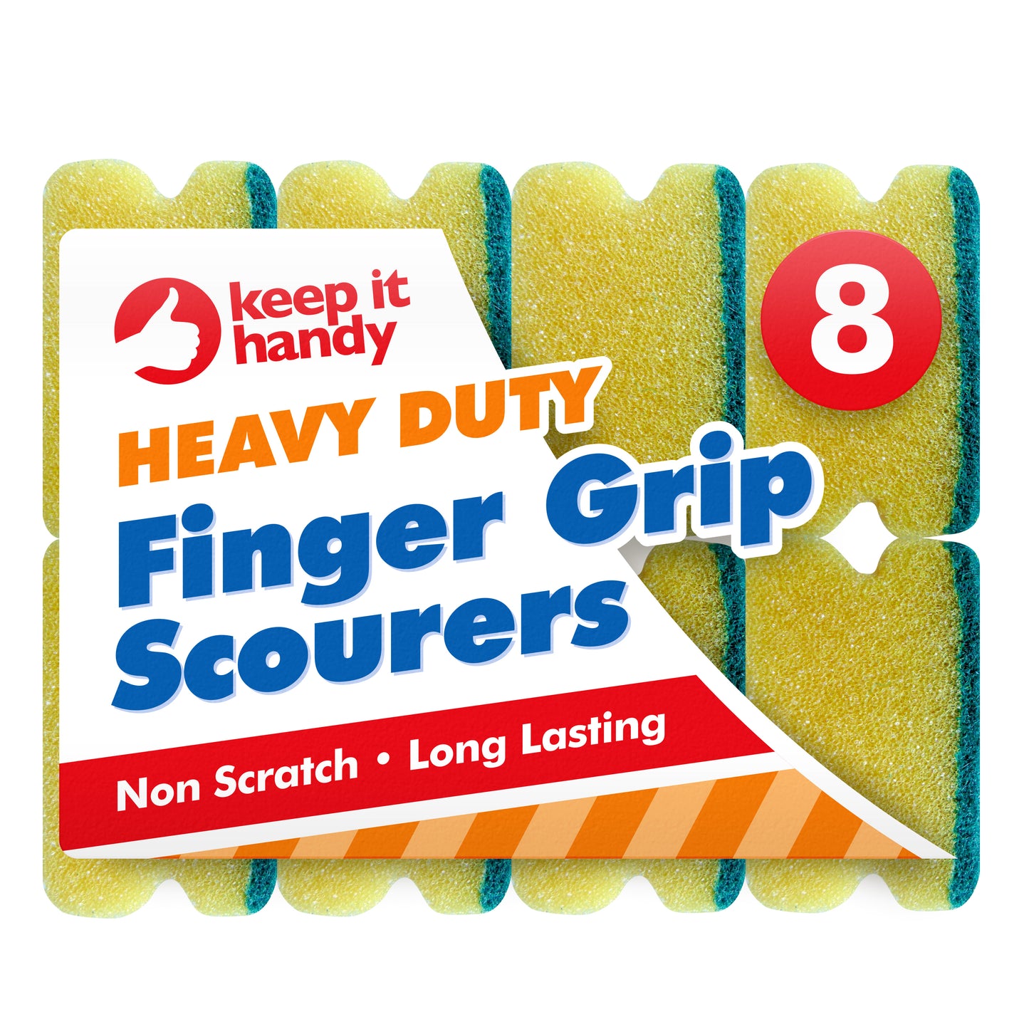 Heavy Duty sponge scourer 8pk