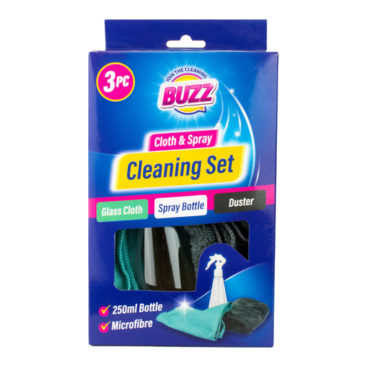 Spray Bottle, Glass & Microfibre Cloths