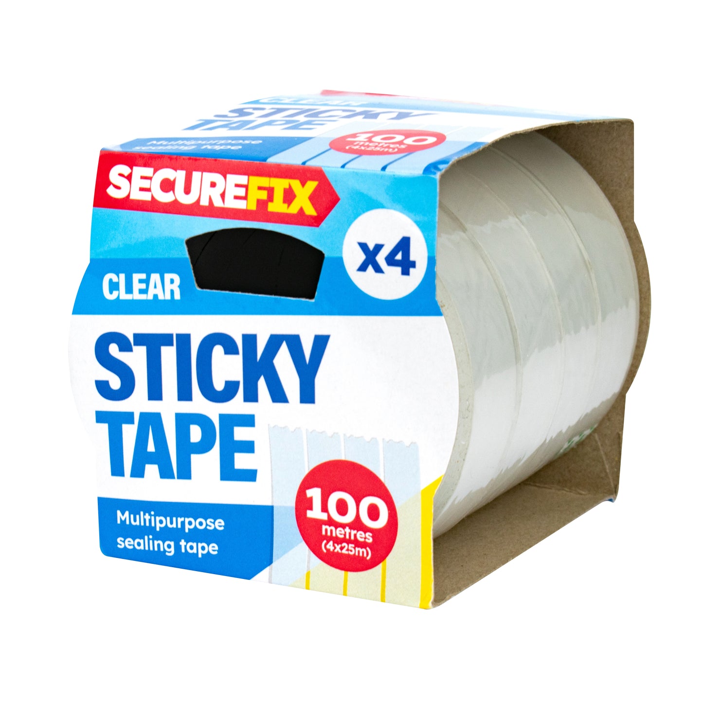 Clear Sticky Tape 25m 4pk