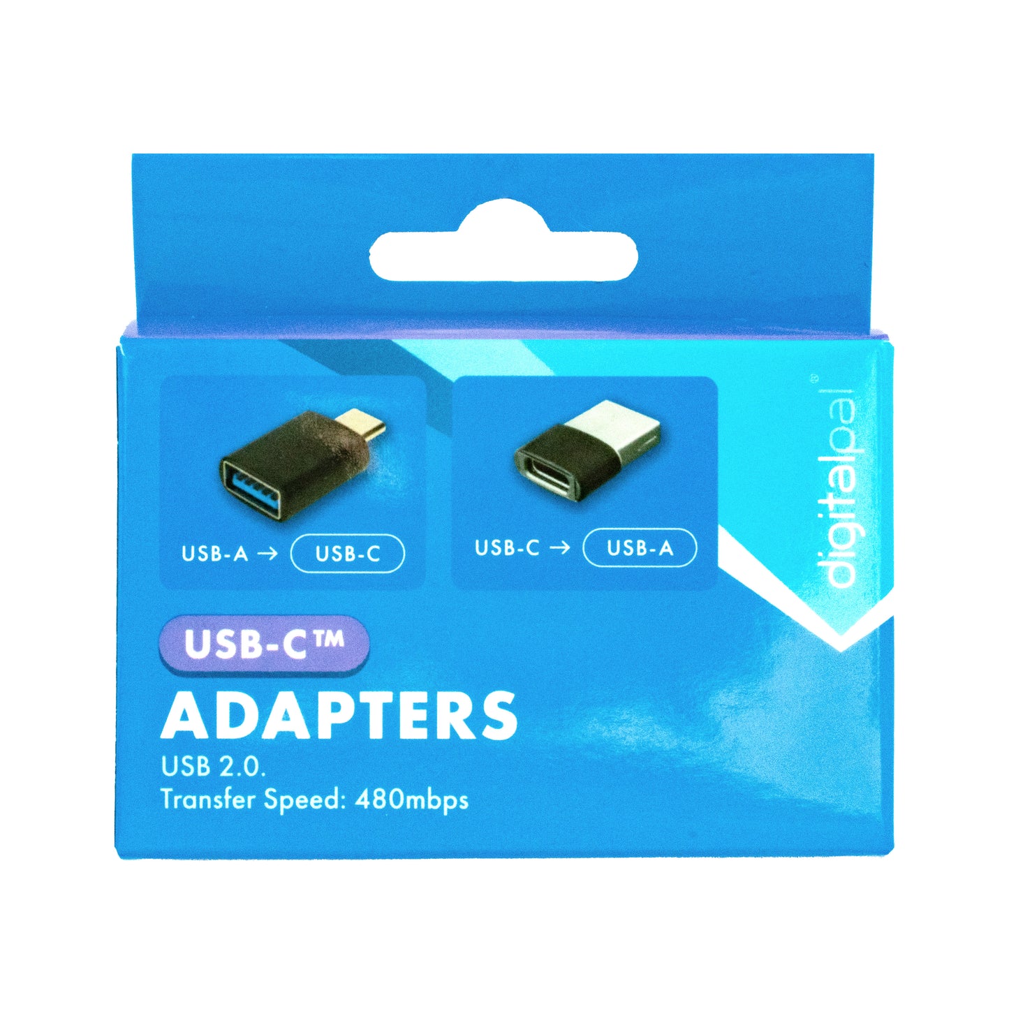 USB-A to USB-C adapter & USB-C to USB-A adapter 2PK