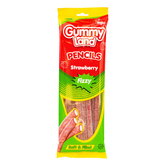 Gummy Land Strawberry Fizzy Pencils 150G IC
