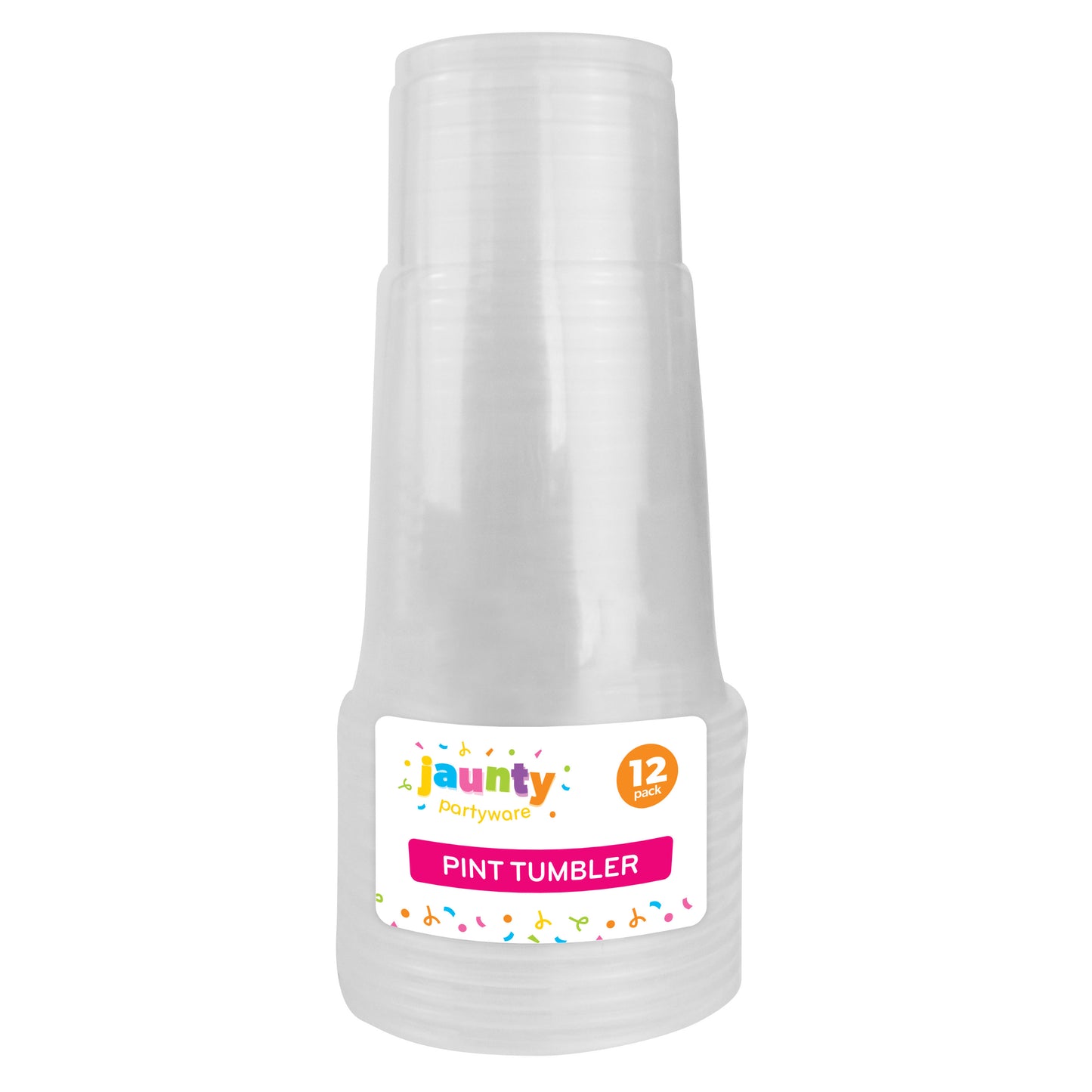 Jaunty Plastic Pint Tumblers 12pk