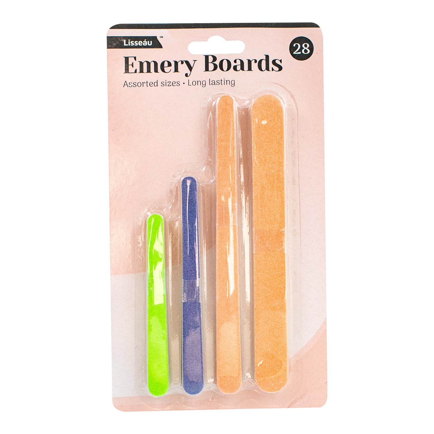 Smooth Assorted Emery Boards 28pk Clipstrip (OC)