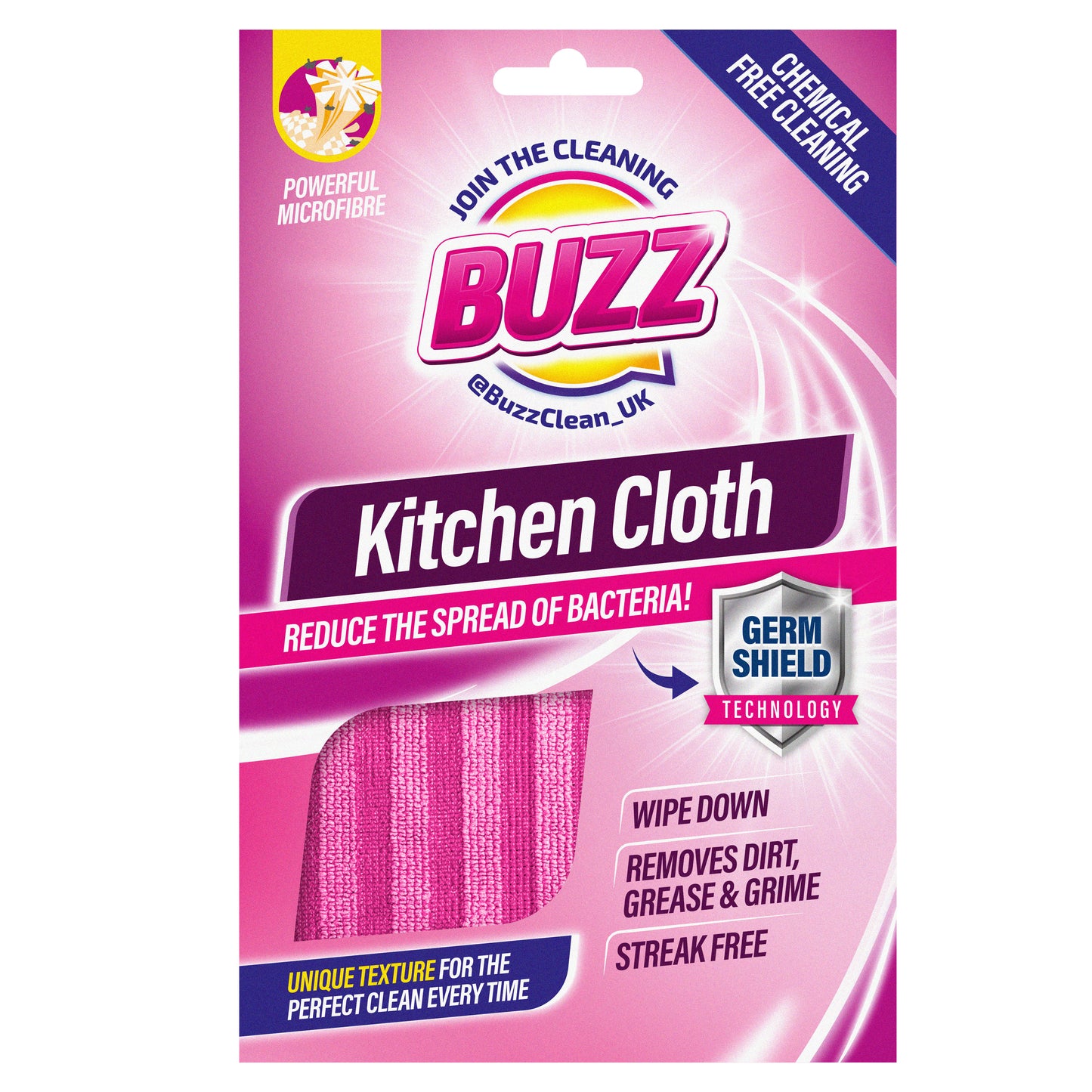 Buzz Microfibre Kitchen Cloth w/ Germ Shield (OC)