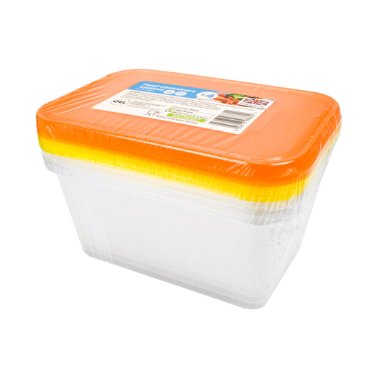 Plastic Food Containers 1000ml 4pk