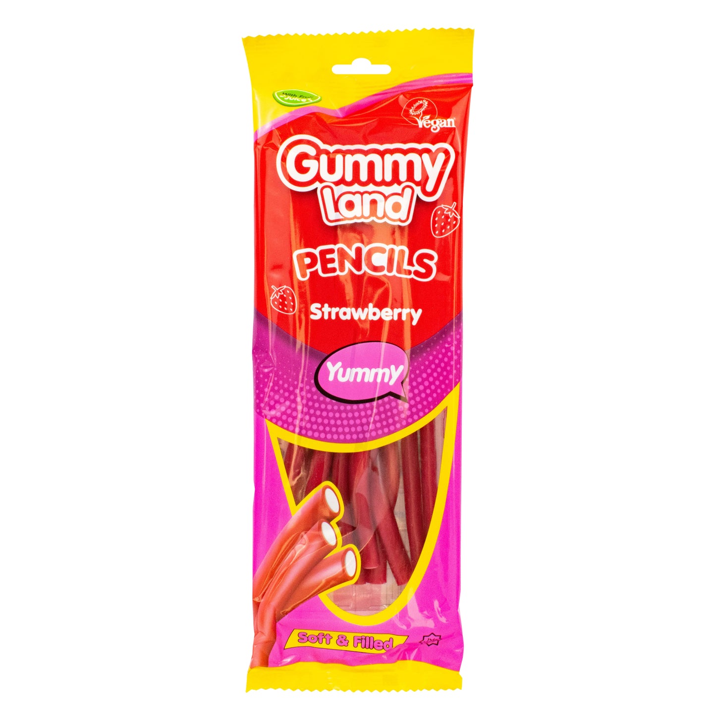 Gummy Land Strawberry Flavour Soft Pencils 150G IC
