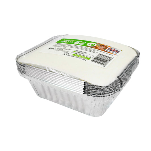 Medium Foil Food Containers with Lids 8pk