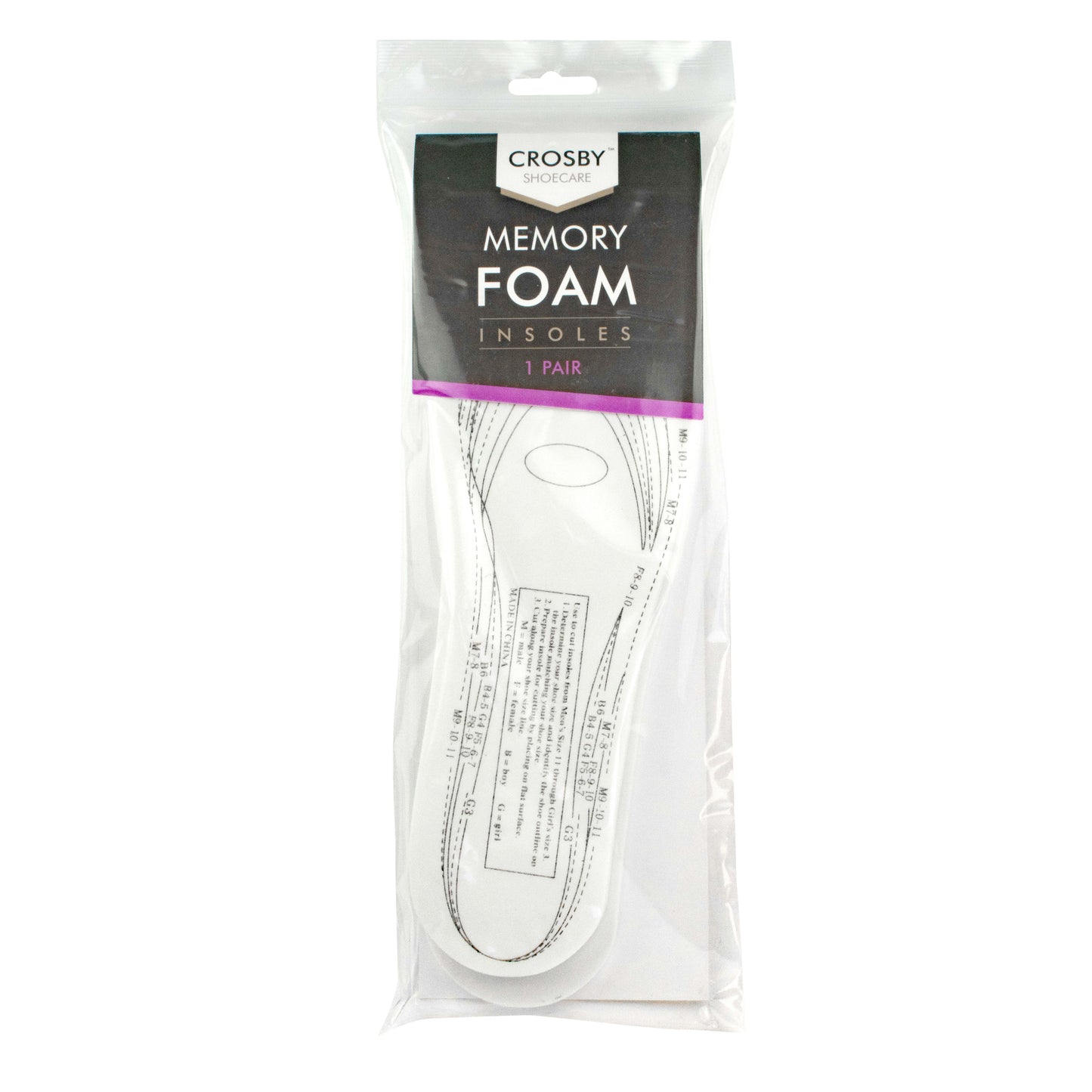 Memory Foam Insoles 1 Pair Clipstrip (OC)