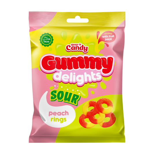 Keep It Candy Sour Gummy Peach Rings 160g