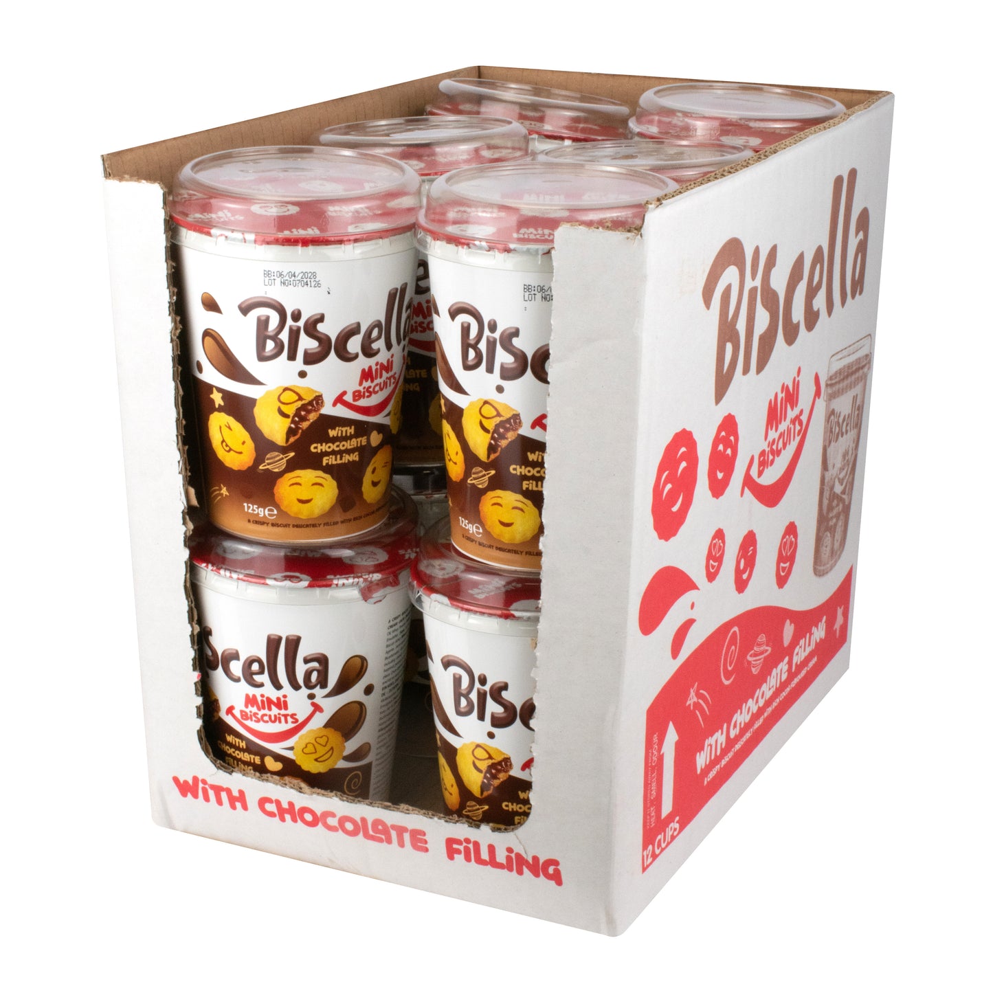 Biscella Chocolate Mini Biscuit Tub 125g