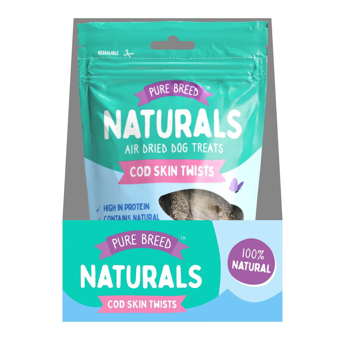 Pure Breed Naturals Cod Skin Twists 50g