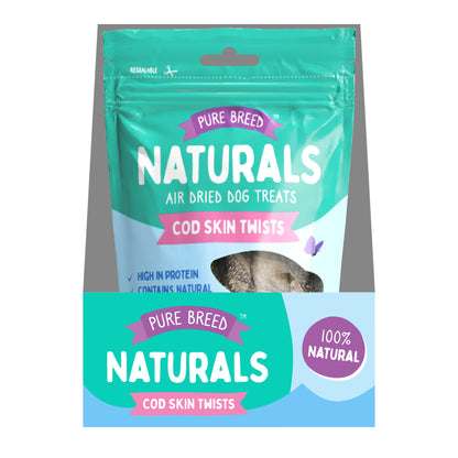 Pure Breed Naturals Cod Skin Twists 50g